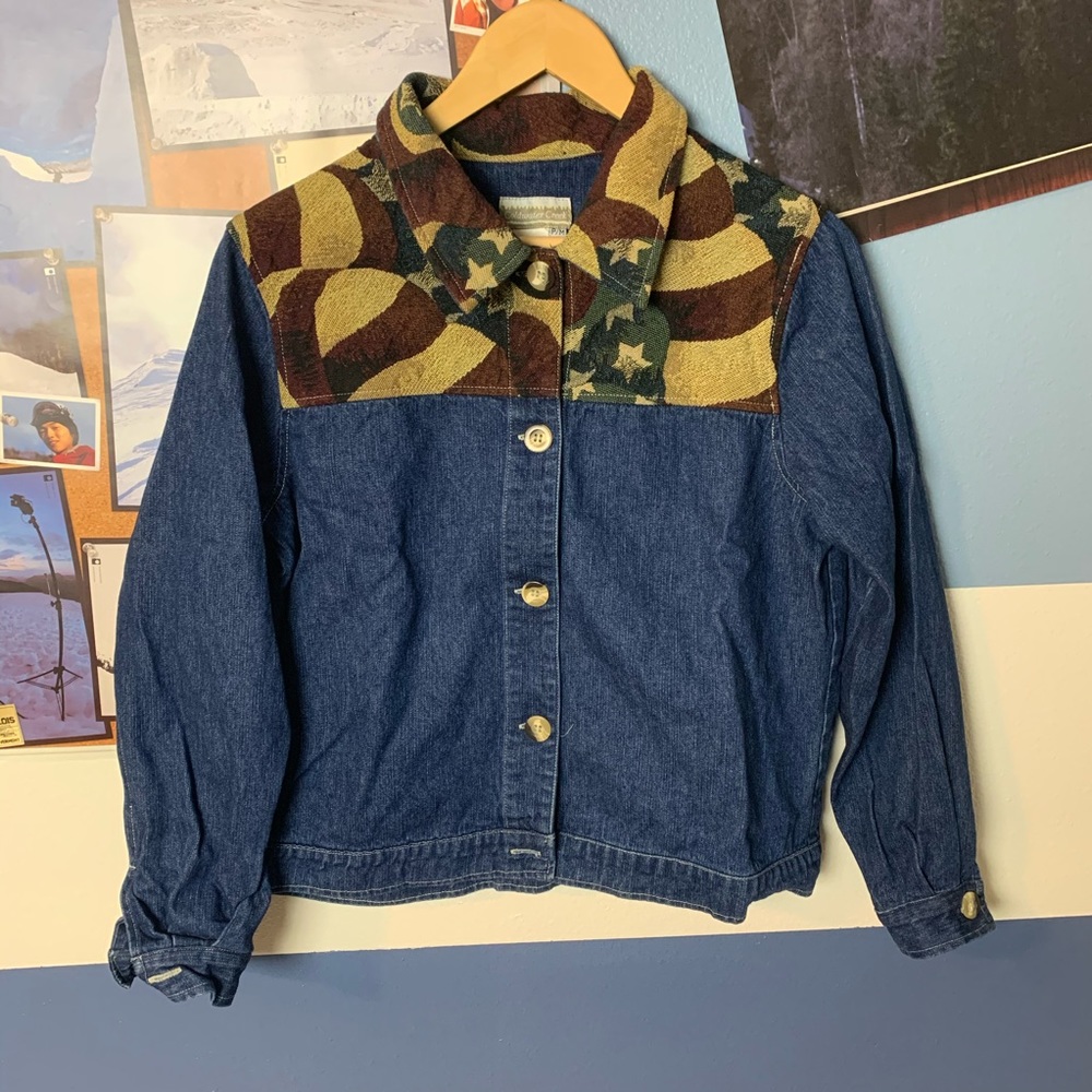 Goldwater creek USA flag denim jacket